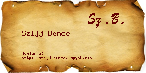 Szijj Bence névjegykártya